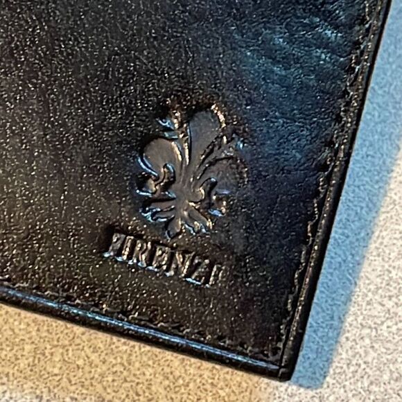 Vera Pelle Firenze Mens Genuine Leather Card Money Slot Bi-Fold Wallet Black - Picture 4 of 7